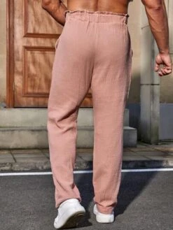 SHEIN Manfinity Homme Men Solid Slant Pocket Straight Leg Pants