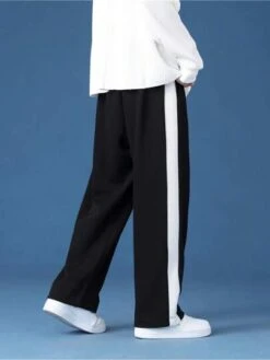 Men Contrast Side Seam Pants