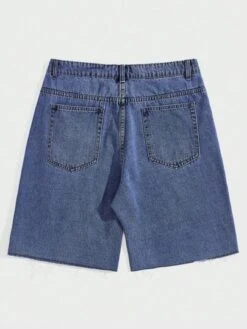 ROMWE Street Life Guys Cross Print Ripped Denim Shorts