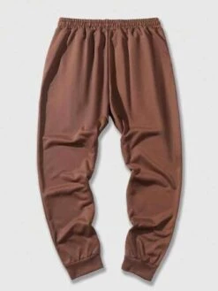 ROMWE Street Life Guys Star & Letter Graphic Drawstring Waist Sweatpants