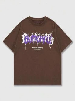 Goth Guys Butterfly & Slogan Graphic Tee