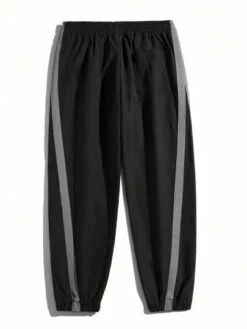 Men Contrast Side Seam Drawstring Waist Pants
