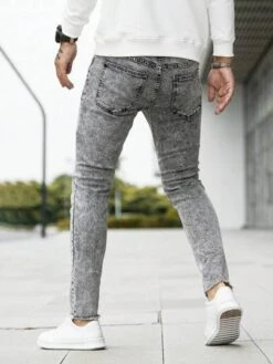 Men Ripped Frayed Skinny Jeans