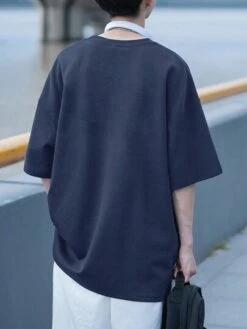 Men Dinosaur & Letter Graphic Drop Shoulder Tee