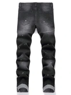 Men Splash Ink Print Jeans