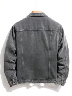 Men Flap Pocket Denim Jacket Without Tee