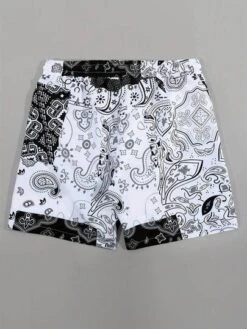 Men Paisley Print Drawstring Waist Shorts