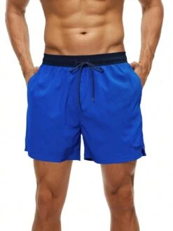 Men Drawstring Waist Swim Trunks & Compression Liner