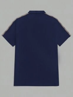 Manfinity Sporsity Men Letter Embroidery Contrast Plaid Side Seam Polo Shirt