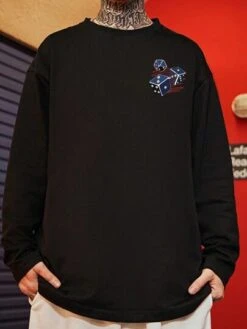 Men Letter Graphic Drop Shoulder Tee