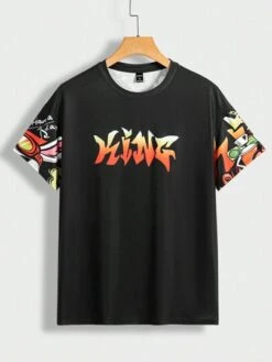 Manfinity EMRG Men Cartoon & Letter Graphic Tee