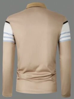 Manfinity Mode Men Striped Print Colorblock Polo Shirt